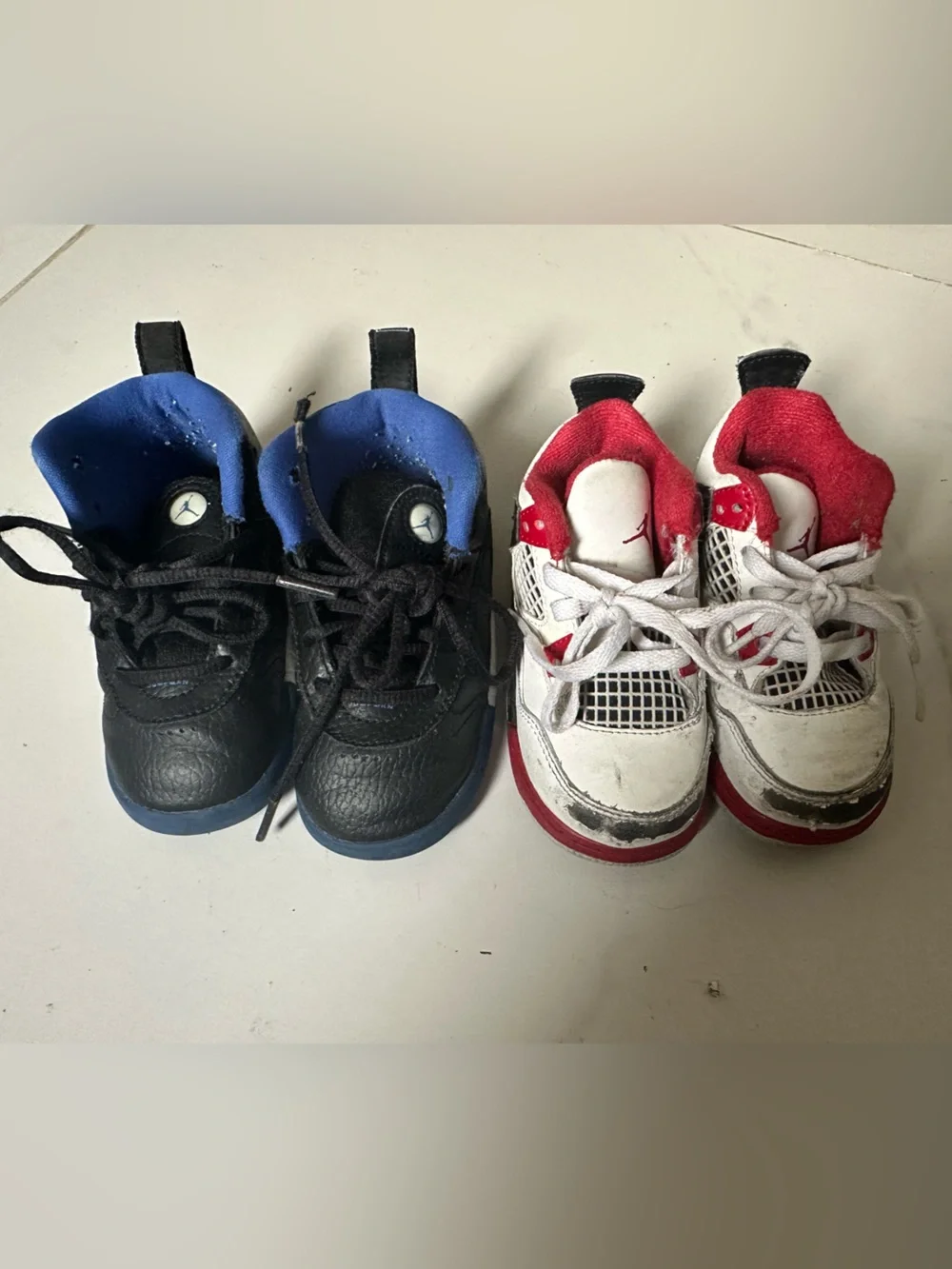 Jordan Kids Sneakers in Black/Blue and White/Red - Twin Pair
